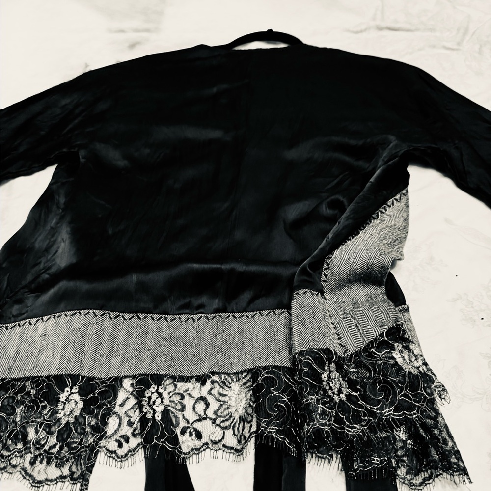 Hale Bob Black Cardigan with Lace Detail - Picture 3 of 8